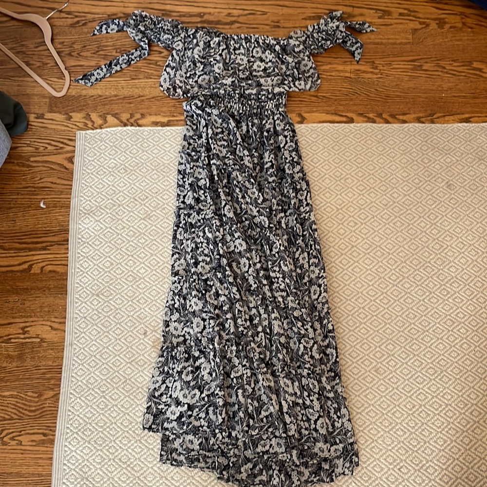 Misa maxi dress, size small, blue and white